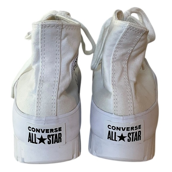 Converse Chuck Taylor AllStar Lugged High Top Canvas White Platform Sneakers 6.5 - Picture 3 of 13